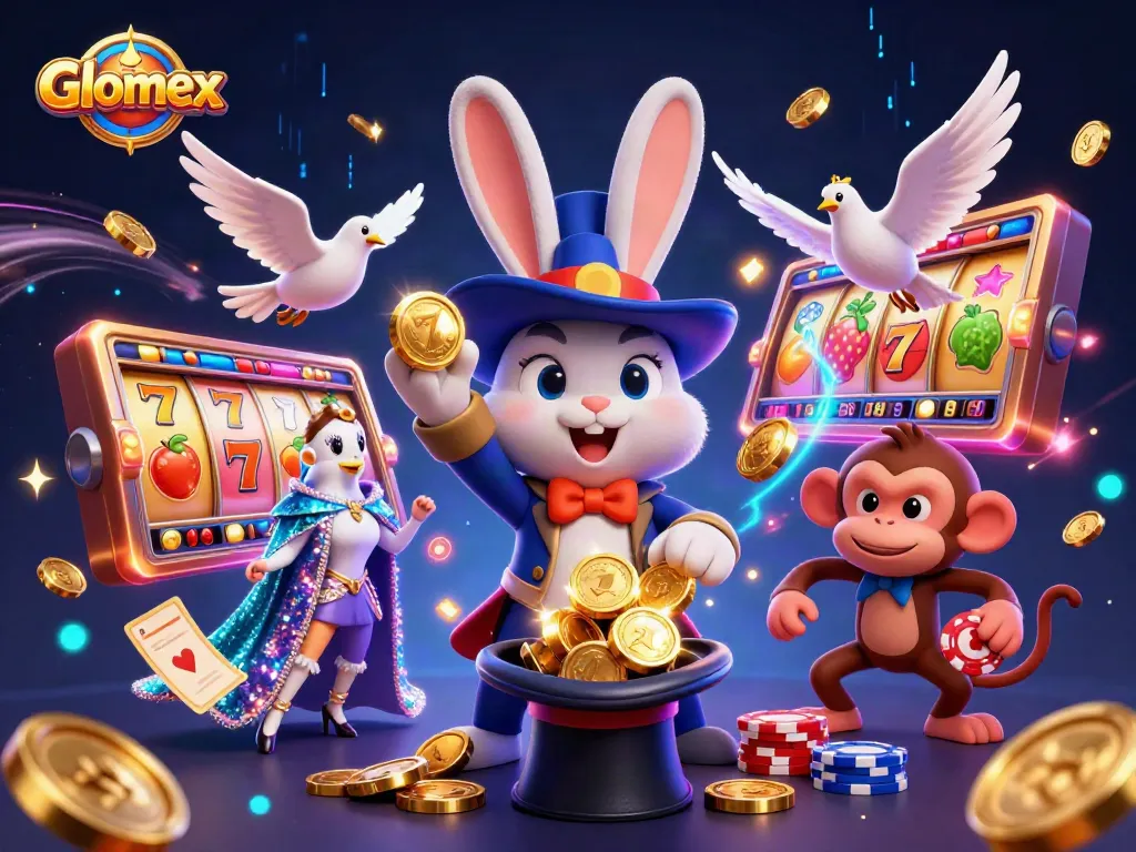 Glomex enhances your gameplay with a magical slot scene filled with glittering treasures.