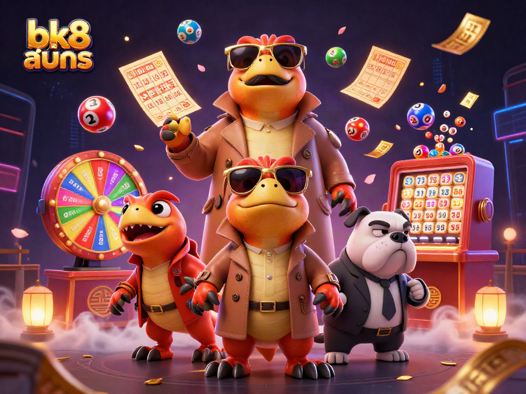 Engage in thrilling gaming adventures with bk8 สมัคร as cartoon raptors sneak into a VIP casino lounge.