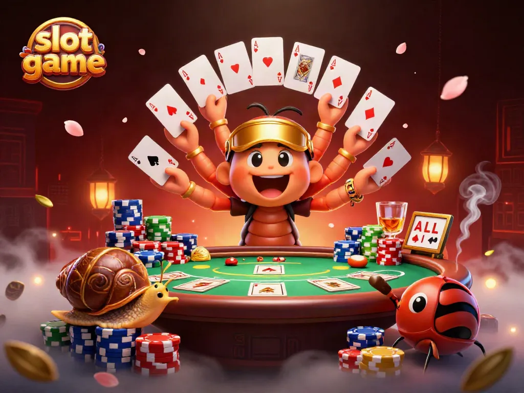 Experience the thrill of slot game action with vibrant characters and a bustling casino atmosphere.