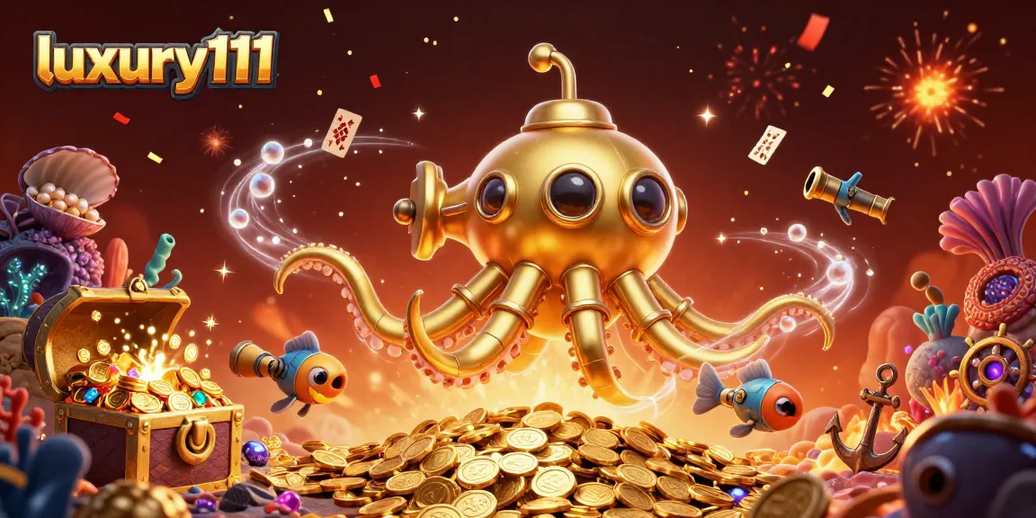 Experience the thrill of luxury111 in a colorful underwater casino treasure hunt.