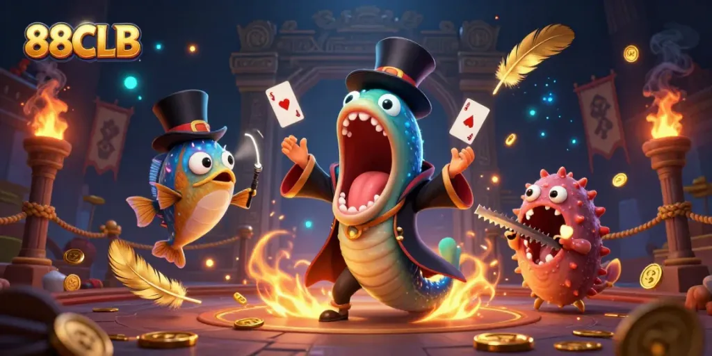 Experience thrilling moments at 88CLB casino with captivating characters in a magical underwater scene.
