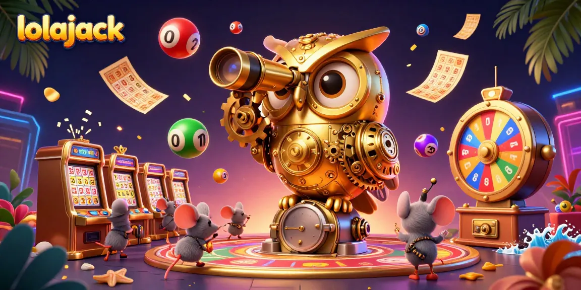 Play and win big with lolajack in this vibrant casino-themed illustration showcasing excitement and opportunities.