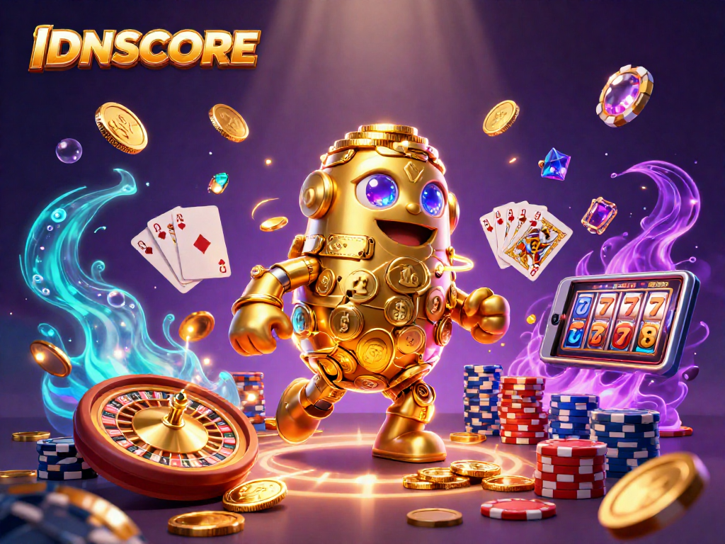IDNSCORE rewards players with loyalty points for exciting prize claims in a vibrant slot scene.