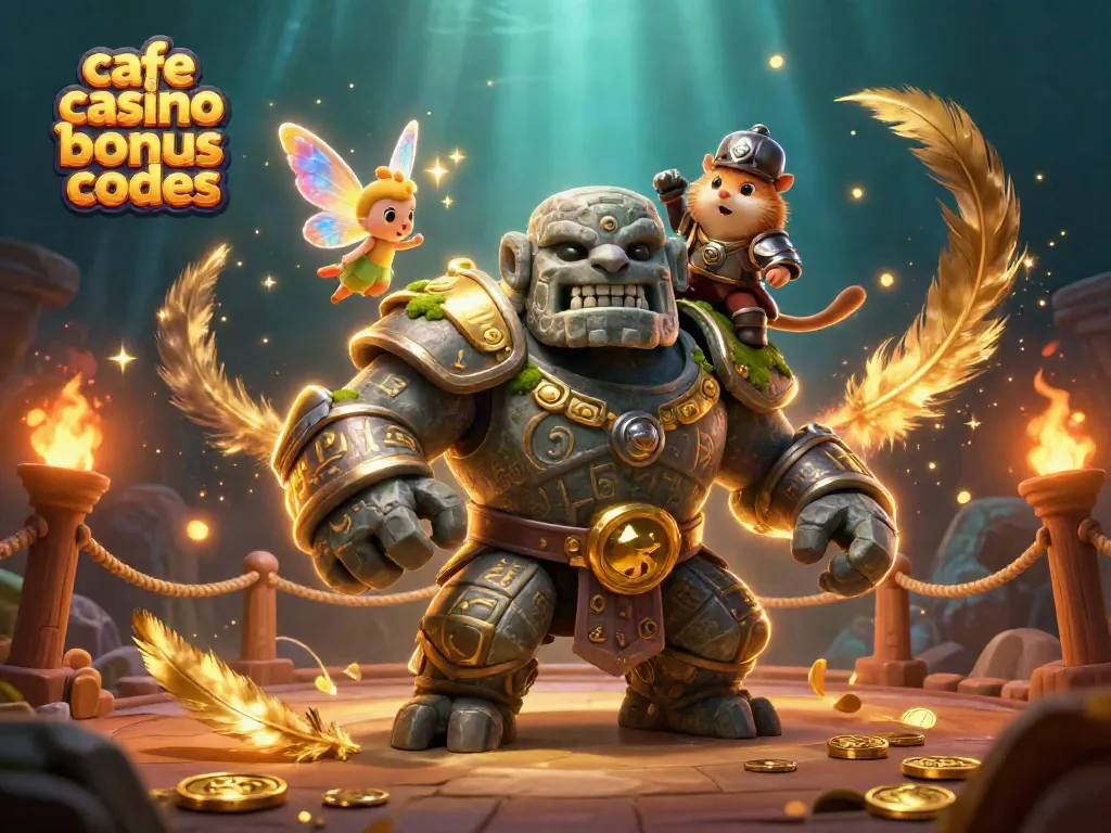 Engage with exciting cafe casino bonus codes in a vibrant, magical 3D casino scene.