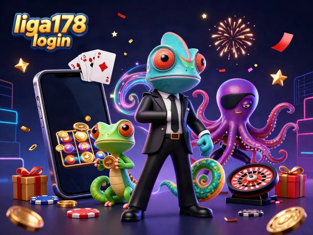 Login liga178 dengan chameleon dan gecko di dunia kasino online yang meriah.