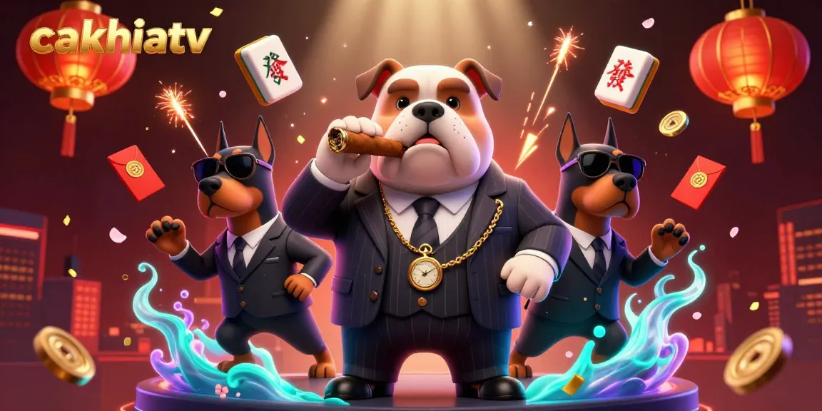 Experience cakhiatv through an exhilarating casino-themed illustration with lively characters.