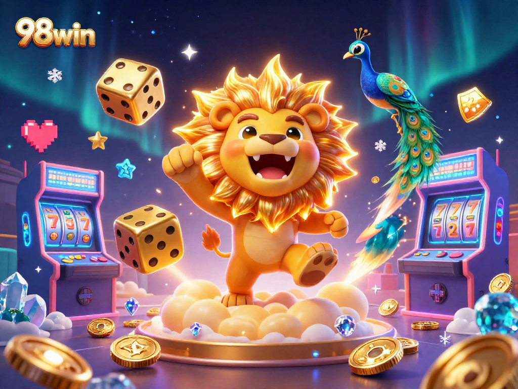 Win exciting rewards at 98win with rich casino illustrations depicting vibrant gaming action.