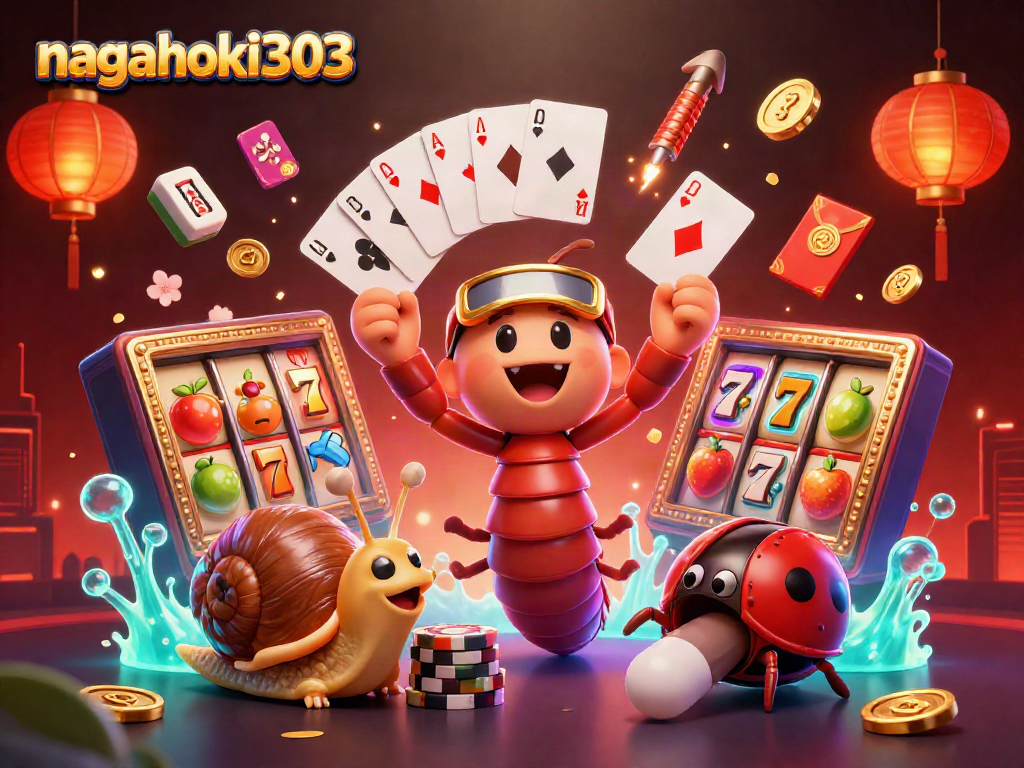 Permainan menarik di nagahoki303 dengan dealer unik, mahjong, dan ikon jackpot.