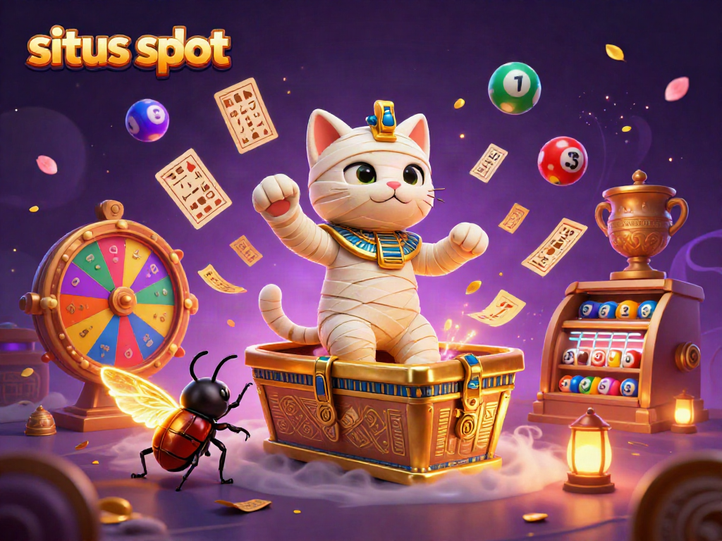 Menangkan permainan di situs slot yang menampilkan kucing mumi dan efek judi yang spektakuler.