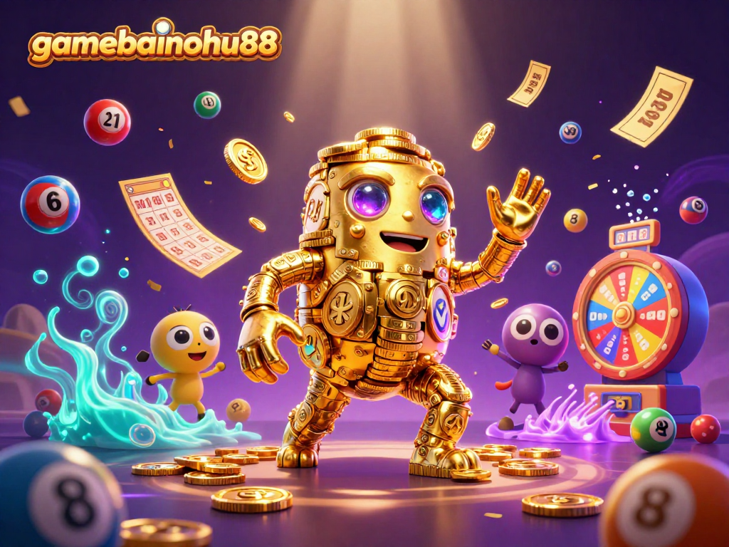 Engage with the gamebainohu88 experience featuring dynamic golden golem and vibrant casino elements.