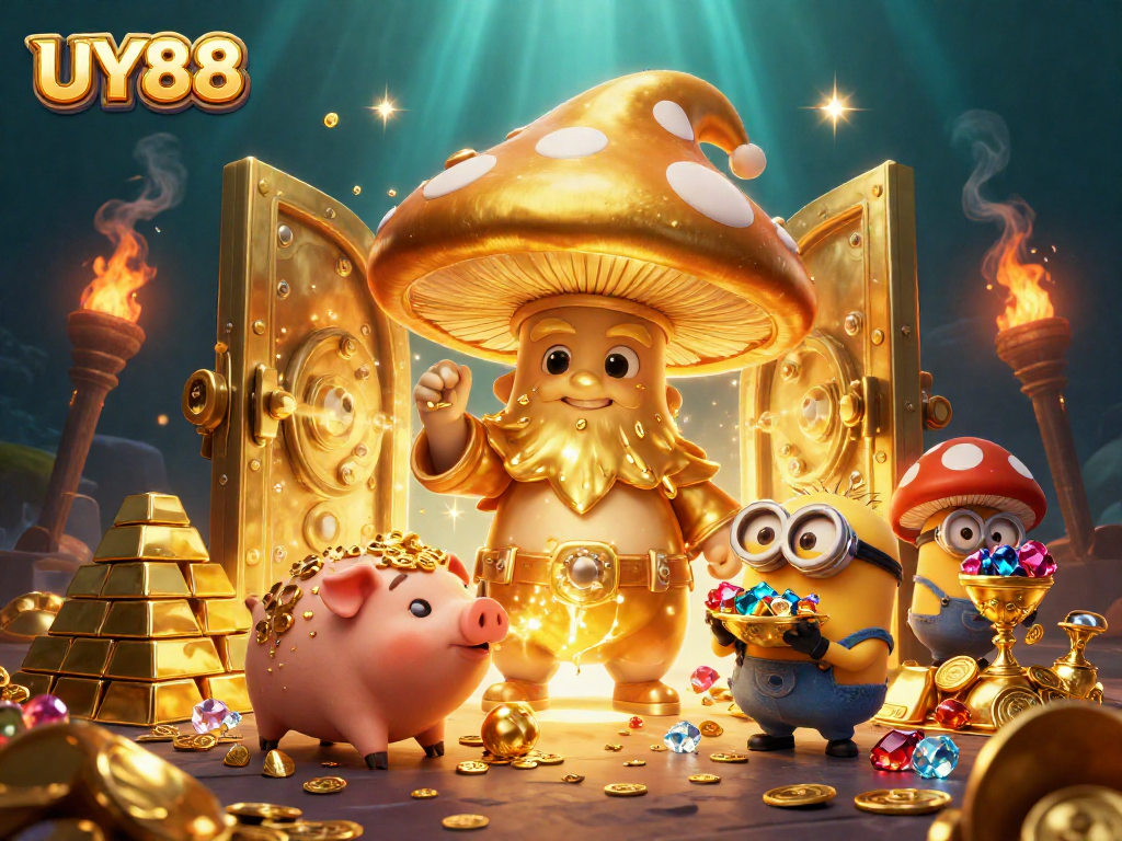 Players explore golden treasures in UY88's magical casino world