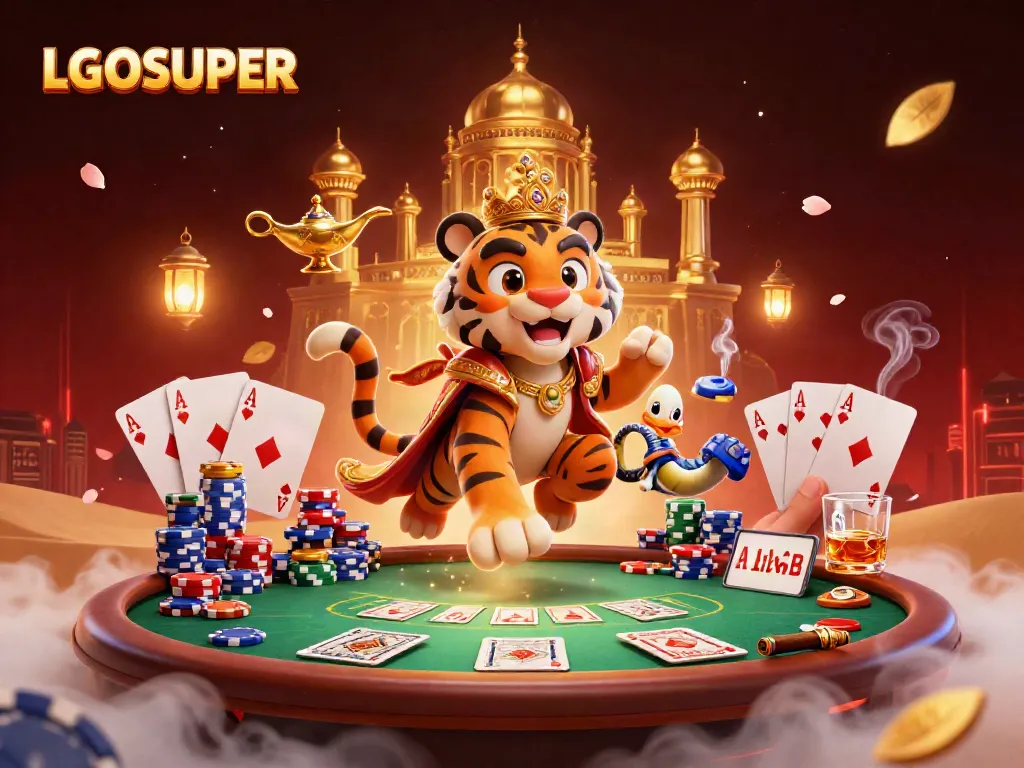 Experience the thrill of LGOSUPER with vibrant casino illustrations featuring rich game elements.