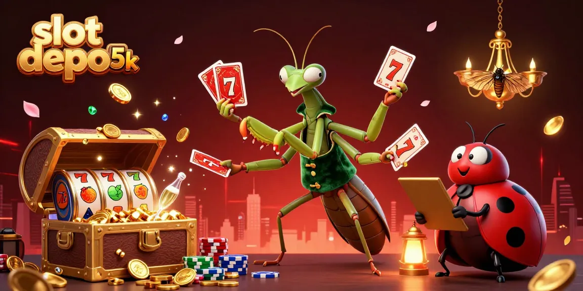 Spin and win with slot depo 5k in this vibrant casino scene showcasing excitement and fun.