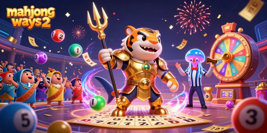 Experience the excitement of Mahjong Ways 2 with a dynamic 3D underwater casino scene featuring vibrant characters and gaming elements.