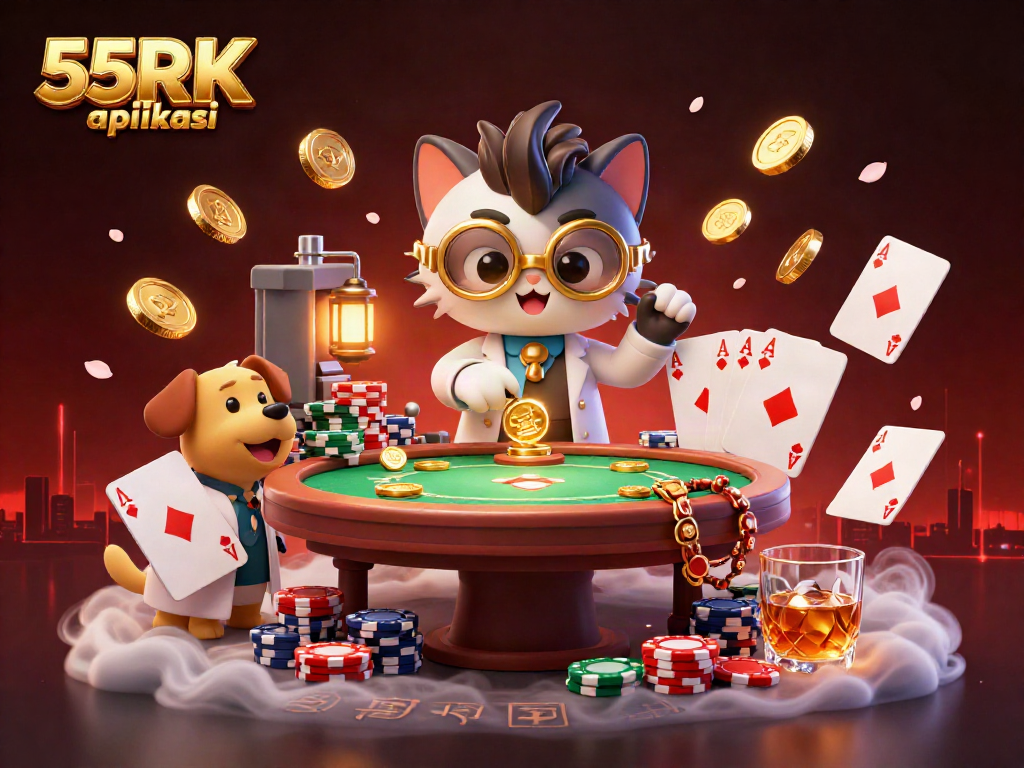 Engage in thrilling poker action with 55RK aplikasi at the lively casino scene.