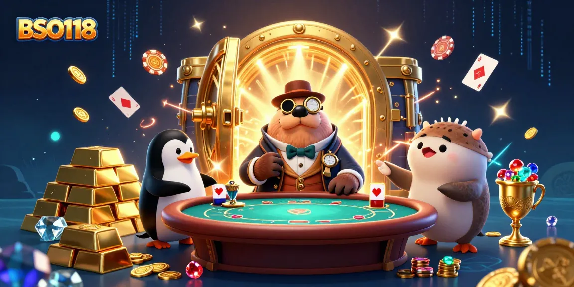 Join BSO118's underwater poker party with cartoon characters and treasure galore!
