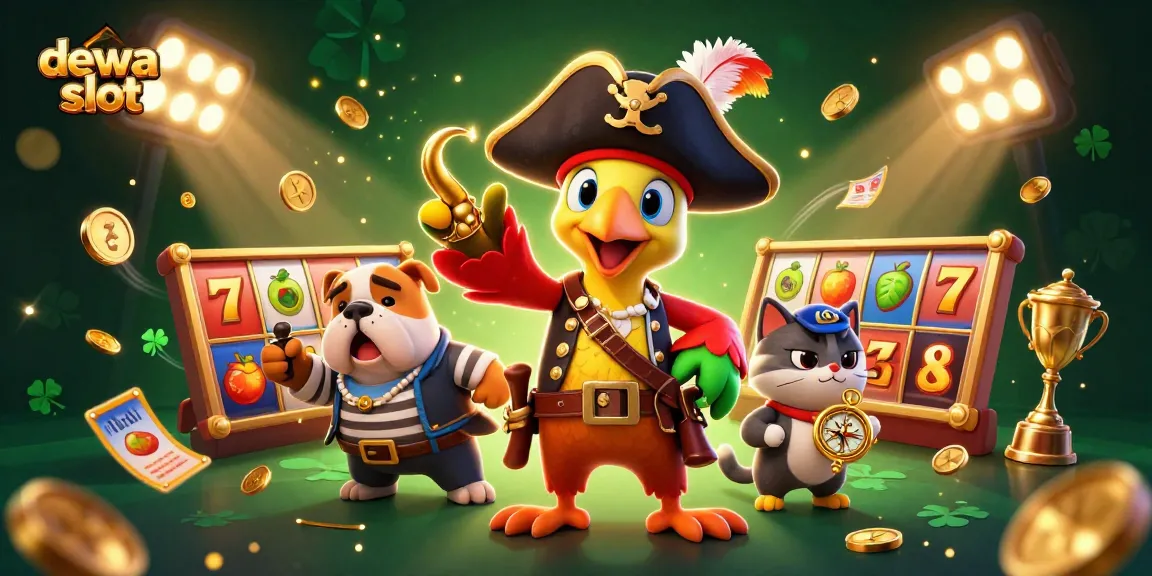 Experience gaming excitement with dewa slot in a vibrant pirate-themed casino scene featuring dynamic elements.