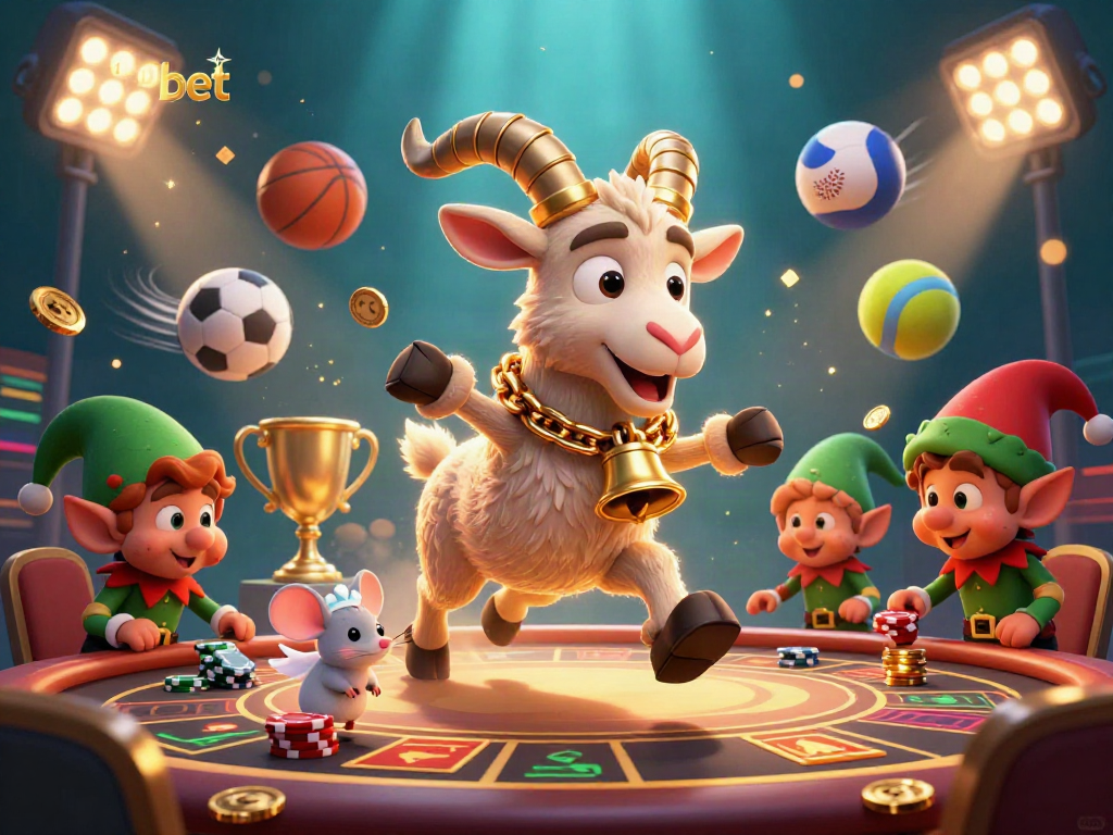 Engage with the exciting sh bet casino experience featuring whimsical characters and dynamic sports elements in a festive environment.